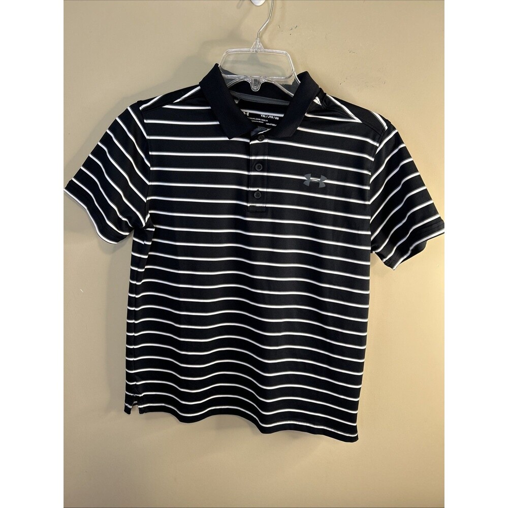 Boys UNDER ARMOUR -Sz Youth XL - Black, White & Gray STRIPED